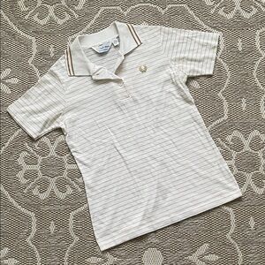 VTG Fred Perry Metallic Gold Stripe Polo Shirt✨